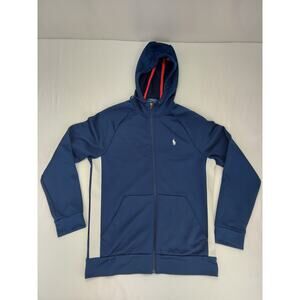 Polo Ralph Lauren Men's Navy Performance Terry Lined Full Zip Pony Hoodie Size M